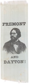 FREMONT AND DAYTON! 1856 PORTRAIT RIBBON.
