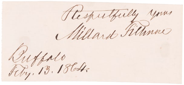 MILLARD FILLMORE BUFFALO, NY SIGNED CUT.