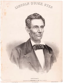 LINCOLN QUICK STEP 1860 CAMPAIGN BEARDLESS PORTRAIT SHEET MUSIC.