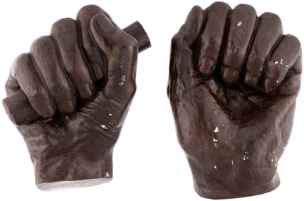 LINCOLN FROM LIFE HAND CASTING IN BRONZED PLASTER BY LEONARD VOLK.