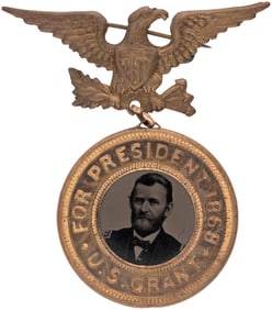 GRANT & COLFAX BACK TO BACK FERROTYPE DeWITT 1868-60.
