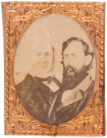 GREELEY & BROWN 1872 GEM ALBUMEN JUGATE IN BRASS FRAME.