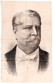 HANCOCK LARGE 1880 CAMPAIGN PORTRAIT BANNER.