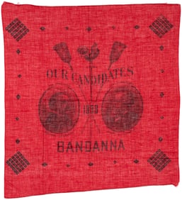 CLEVELAND & THURMAN TURKEY RED 1888 JUGATE BANDANA.