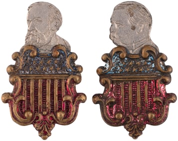 CLEVELAND & HARRISON AMERICAN SHIELD MECHANICAL BADGE PAIR.