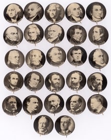 PRESIDENTIAL BUTTON SET C. 1918 FROM OLD HOMESTEAD BREAD CO. DENVER, COLORADO.