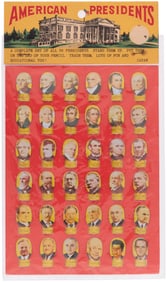 AMERICAN PRESIDENTS TIN STAND-UPS OR PENCIL TOPPERS SET.