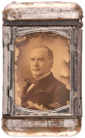McKINLEY & HOBART 1896 JUGATE MATCH SAFE.
