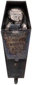 BRYAN MECHANICAL COFFIN CHARM WITH "BILL McKINLEY" INSIDE HAKE #370.