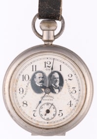 PARKER & DAVIS "DEMOCRACY OR PLUTOCRACY" 1904 JUGATE DIAL POCKET WATCH.