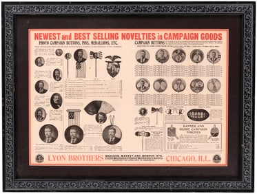 ROOSEVELT "NEWEST AND BEST SELLING NOVELTIES IN CAMPAIGN GOODS" SALES SHEET.