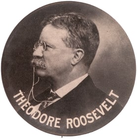 THEODORE ROOSEVELT LARGE 2-1/8" C. 1912 PORTRAIT BUTTON.