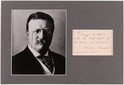 THEODORE ROOSEVELT 1914 HAND WRITTEN AND SIGNED NOTE.