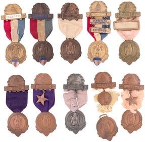 WILSON 1912 BALTIMORE DEMOCRATIC CONVENTION RIBBON BADGE COLLECTION OF 10.