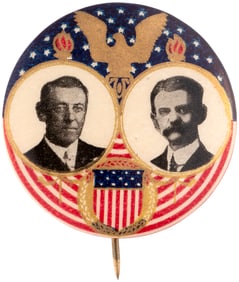 WILSON & MARSHALL RARE PATRIOTIC GOLDEN EAGLE JUGATE BUTTON HAKE #1.