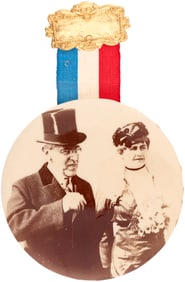 WOODROW WILSON & WIFE EDITH 3.5" JUGATE BUTTON.