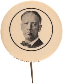 SMITH SCARCE & BOLD 1928 CAMPAIGN PORTRAIT BUTTON UNLISTED IN HAKE.