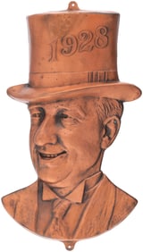 SMITH "1928" HIGH RELIEF EMBOSSED BRASS WALL PLAQUE.