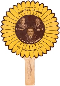 LANDON, KNOX & C. WAYLAND BROOKS" 1936 ILLINOIS COATTAIL FAN.