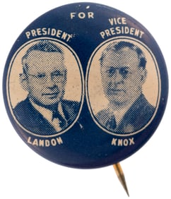 LANDON & KNOX SCARCE BLUE BACKGROUND LITHO JUGATE BUTTON HAKE #17.