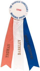 TRUMAN "NASHVILLE TENNESSEAN'S INAUGURAL SPECIAL" BUTTON AND BOOKLET.