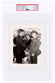 KENNEDY ASSASSINATION CECIL B. STOUGHTON TYPE 1 PHOTOGRAPH NOV. 22, 1963-JFK SHAKING HANDS W/ SERVIC