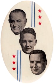 JOHNSON UNCOMMON NORTH DAKOTA COATTAIL TRIGATE BUTTON.