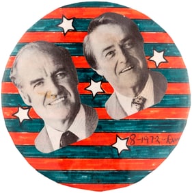 McGOVERN & SHRIVER JUGATE BUTTON BY ARTIST DAVID RUSSELL.