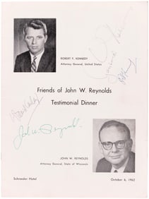 ROBERT KENNEDY, JOHN REYNOLDS & GAYLORD NELSON SIGNED WISCONSIN PROGRAM.