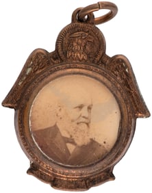 FISK & BROOKS RARE 1888 PROHIBITION BACK-TO-BACK JUGATE CHARM.