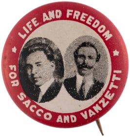 LIFE AND FREEDOM FOR SACCO AND VANZETTI LITHO JUGATE.