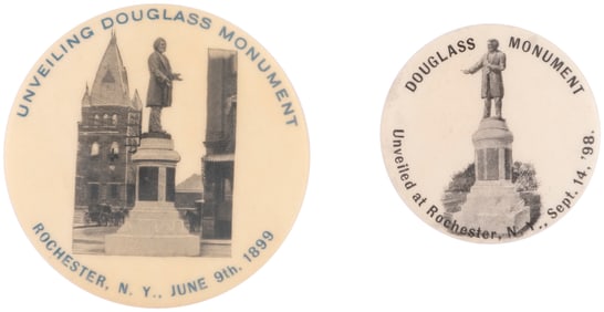 FREDERICK DOUGLASS 1898 MONUMENT UNVEILING BUTTON PAIR.