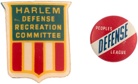 HARLEM DEFENSE RECREATION COMMITTEE AND "PEOPLE'S DEFENSE LEAGUE" CIVIL RIGHTS PAIR.