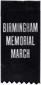 BIRMINGHAM MEMORIAL MARCH CIVIL RIGHTS RIBBON.