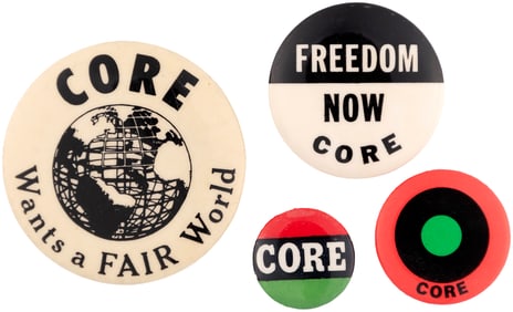 CORE CIVIL RIGHTS BUTTON QUARTET INC. 1964 WORLDS FAIR.