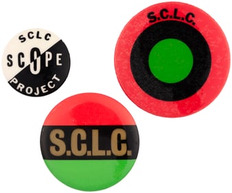 MARTIN LUTHER KING "SCLC" CIVIL RIGHTS BUTTON TRIO.