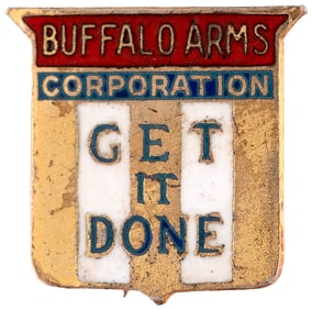BUFFALO ARMS CORPORATION STERLING WWII AWARD PIN "GET IT DONE" C. 1943.