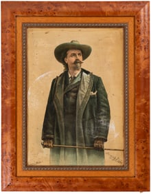 BUFFALO BILL CODY RARE TIN LITHOGRAPH.