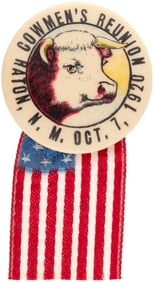 NEW MEXICO COWMEN'S REUNION RARE BUTTON FROM RATON, NM 1920.