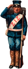 CONEY ISLAND C. 1905 ROLLER COASTER ADVERTISING CELLULOID FLIP BUT NEVER HOLED FOR A PIN.