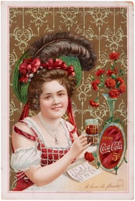 COCA-COLA 1901 SODA FOUNTAIN MENU ADVERTISING TRADE CARD.