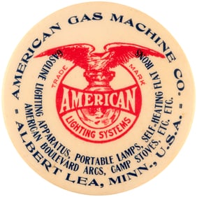 POCKET MIRROR C. 1910 FOR THE AMERICAN GAS MACHINE CO. OF MINNESOTA.