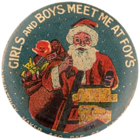 FOY'S OF AUSTRALIA C. WORLD WAR I SANTA BUTTON.