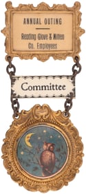 C. 1900 ANNUAL OUTING BADGE FOR EMPLOYEES OF READING GLOVE & MITTEN CO.
