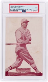 1926-29 EXHIBITS TRIS SPEAKER (HOF) POSTCARD BACK-PLAIN BACKGROUND PSA 3 VG.
