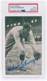 1926 EXHIBITS CHARLIE GEHRINGER (HOF) ROOKIE CARD PSA/DNA 5 EX AUTOGRAPH 10 (1 OF 1).