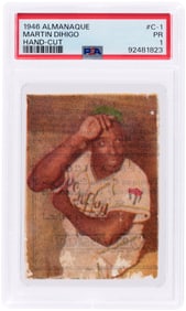 1946-47 ALMANAQUE #C-1 MARTIN DIHIGO (HOF) HAND-CUT PSA 1 POOR (1 OF 1).