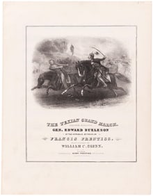 THE TEXIAN GRAND MARCH GEN. EDWARD BURLESON 3RD VP REPUBLIC OF TEXAS C. 1844 SHEET MUSIC.