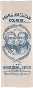 FILLMORE & DONELSON "YOUNG AMERICAN CLUB" 1856 PENNSYLVANIA JUGATE RIBBON.