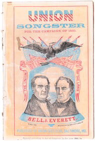 BELL & EVERETT EXCEPTIONAL 1860 CAMPAIGN JUGATE "UNION SONGSTER".
